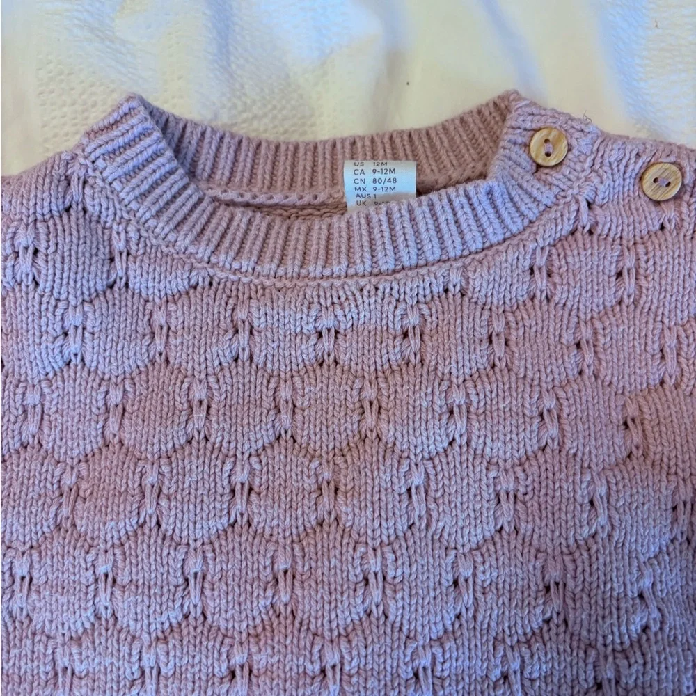 H&M Lilac Knit Sweater with Button Shoulder